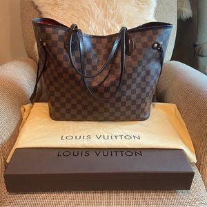Louis Vuitton Damier Ebene Neverfull MM / Cherry Interior